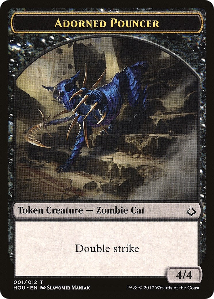 Adorned Pouncer // Warrior Double-Sided Token (1 // 17) (Hour of Devastation)