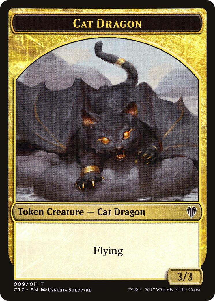 Cat Dragon // Dragon (007) Double-Sided Token (9 // 7) (Commander 2017)