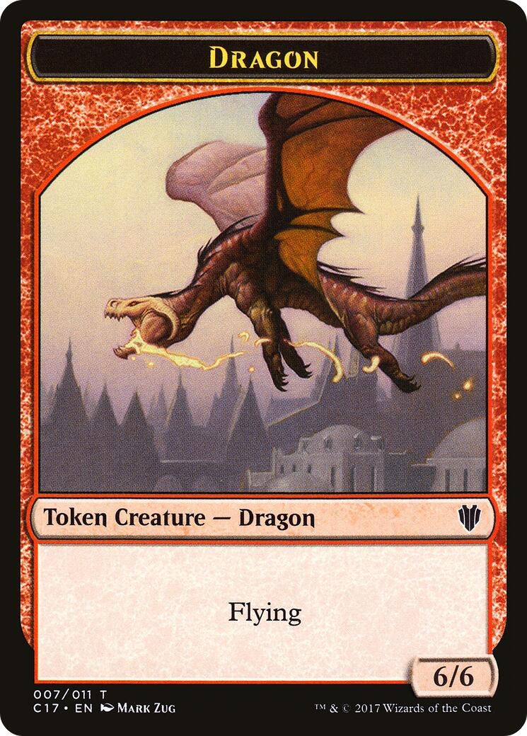 Dragon (007) // Gold Double-Sided Token (7 // 10) (Commander 2017)