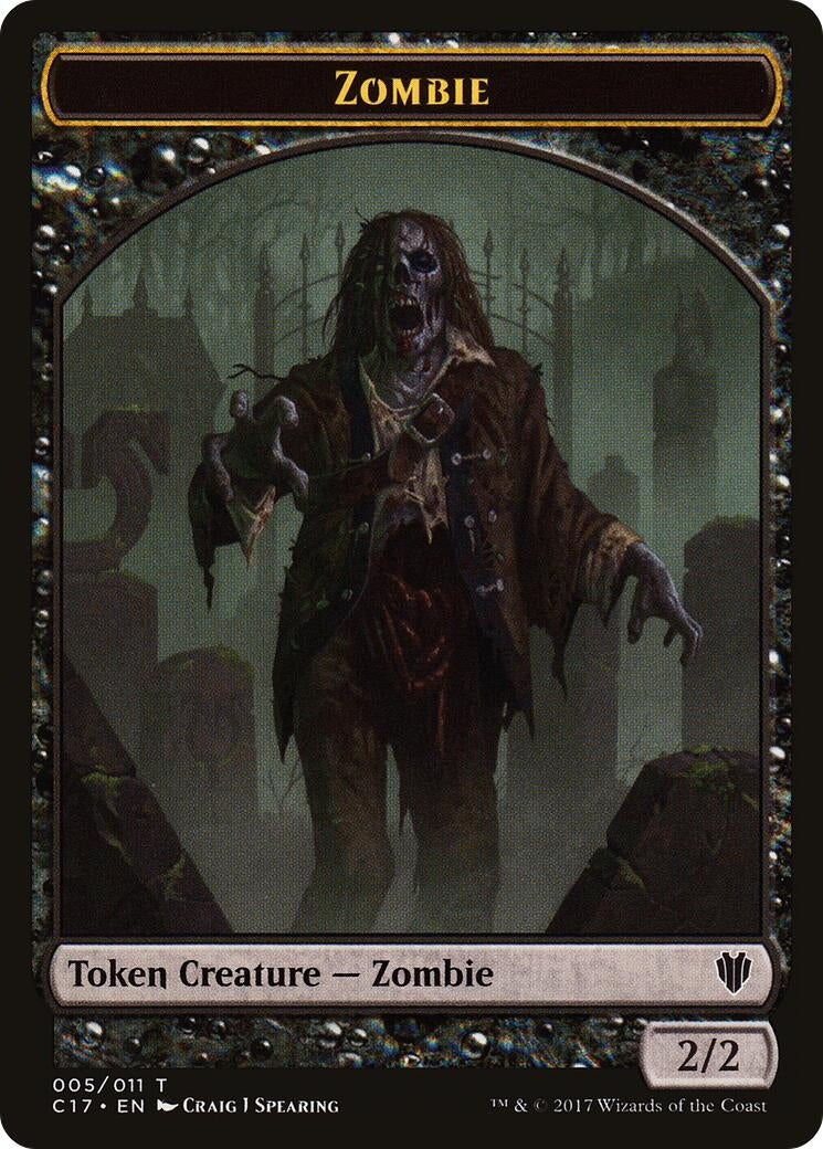 Image for Zombie // Gold Double-Sided Token (5 // 10) - Magic: The Gathering