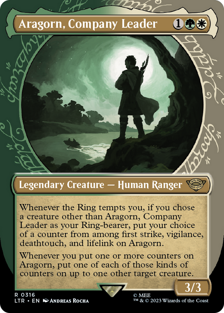 Aragorn, Company Leader (LTR-316) - The Lord of the Rings: Tales of Middle-earth: (Showcase) (Borderless)