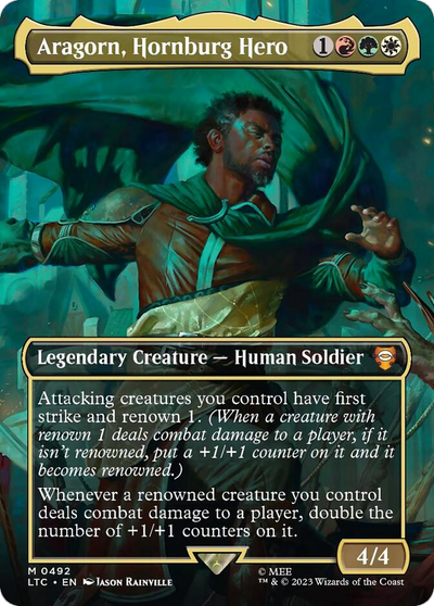 Aragorn, Hornburg Hero (Borderless) (492) (Commander: The Lord of the Rings: Tales of Middle-earth)