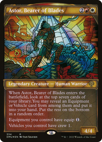 Astor, Bearer of Blades (Textured Foil) (334) (Dominaria United)