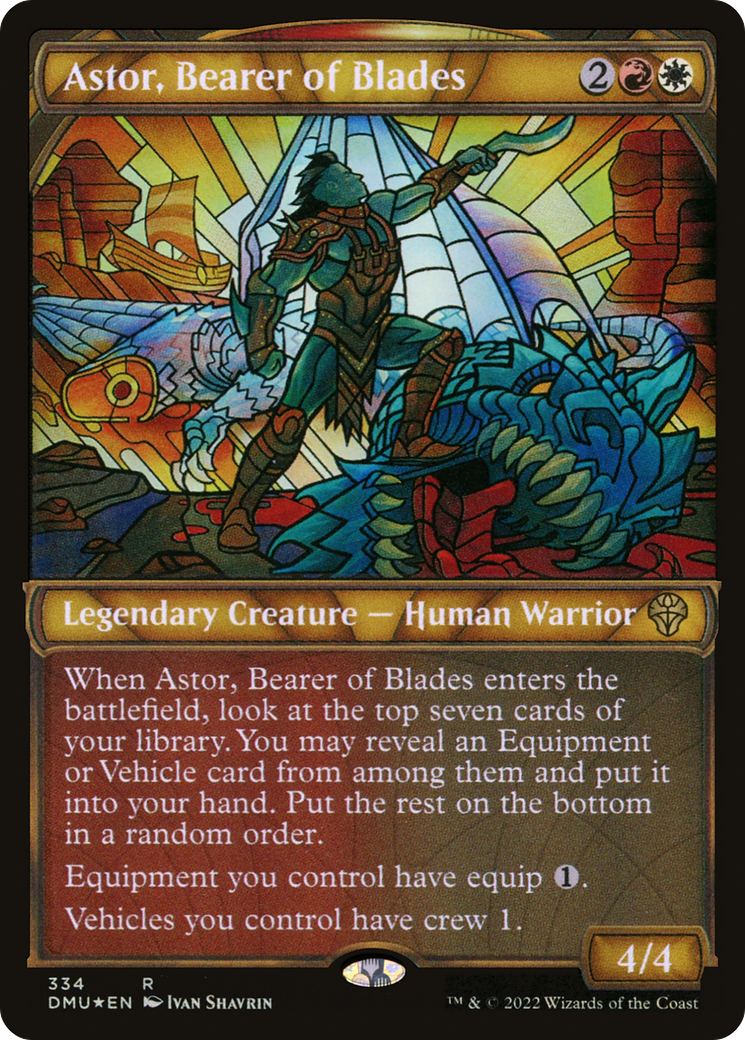 Astor, Bearer of Blades (Textured Foil) (334) (Dominaria United)