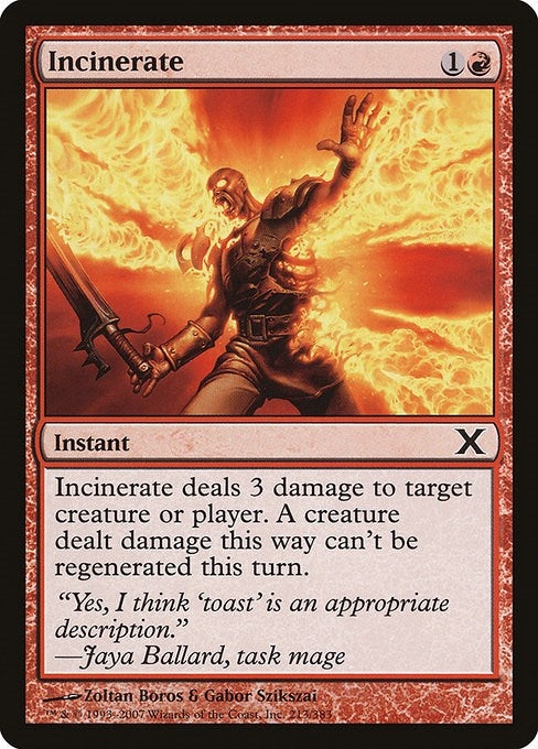 Incinerate (213) (10th Edition)