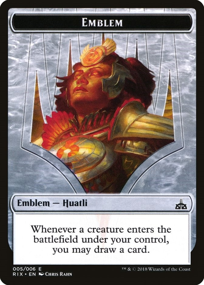 Emblem - Huatli, Radiant Champion (5) (Rivals of Ixalan)