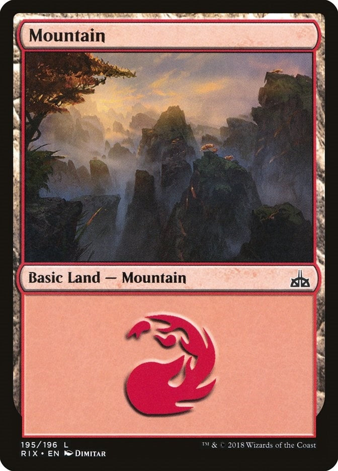 Mountain (195) (Rivals of Ixalan)