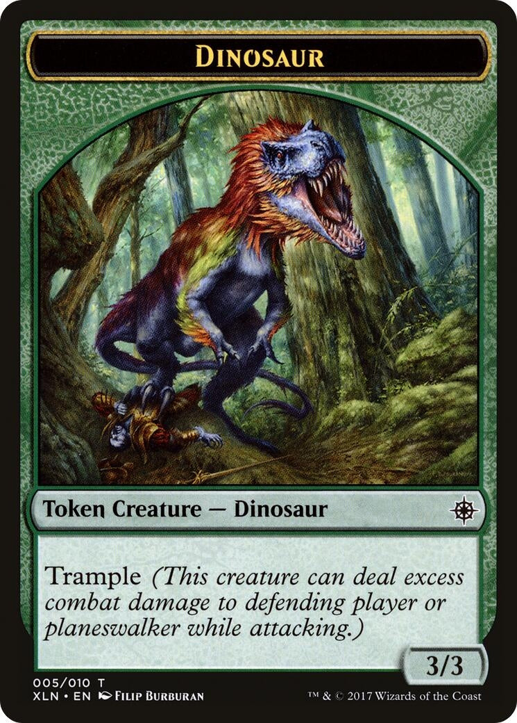 Dinosaur // Treasure (009) Double-Sided Token (5 // 9) (Ixalan)