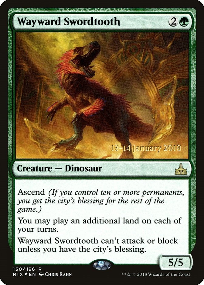 Wayward Swordtooth (150) (Prerelease Cards)