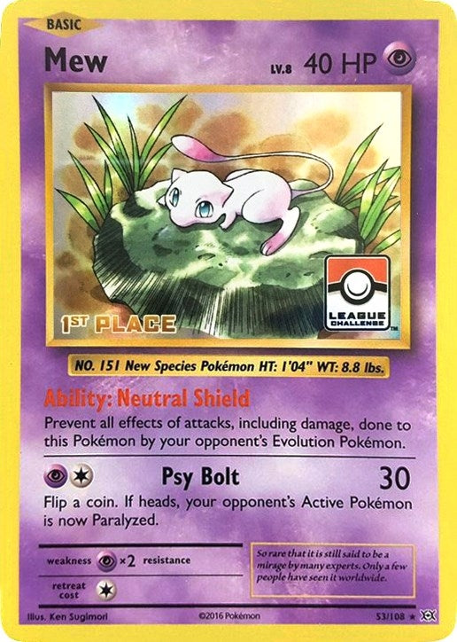 Image for Mew - 53/108 (League Challenge) [1st Place] (053/108) (League & Championship Cards) - Pokemon