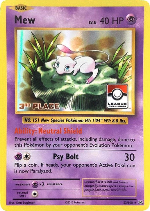 Image for Mew - 53/108 (League Challenge) [3rd Place] (053/108) (League & Championship Cards) - Pokemon