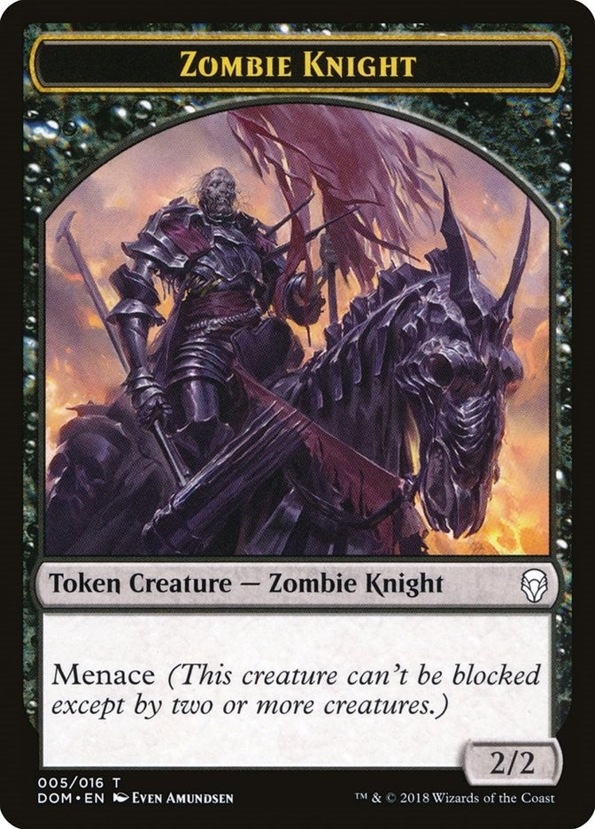 Image for Zombie Knight Token (5) - Magic: The Gathering