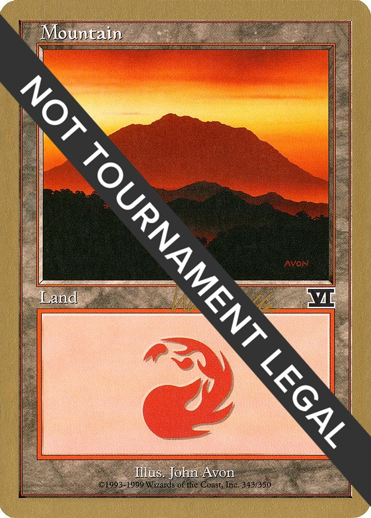 Mountain (343) - 1999 Kai Budde (6ED) (World Championship Decks)
