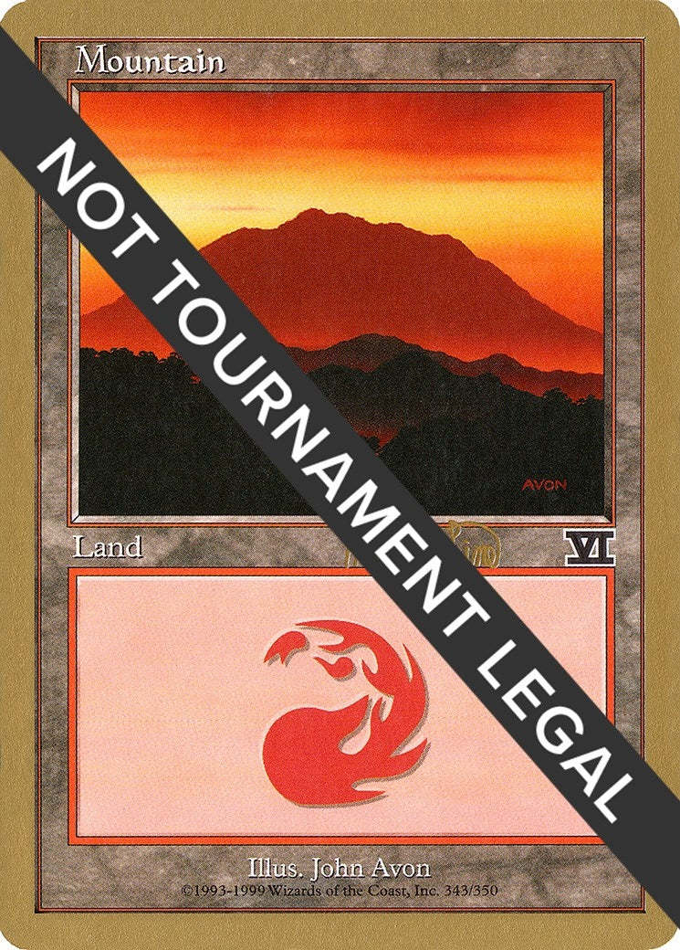 Mountain (343) - 1999 Mark Le Pine (6ED) (World Championship Decks)