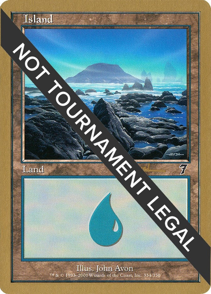 Island (334) - 2001 Alex Borteh (7ED) (World Championship Decks)