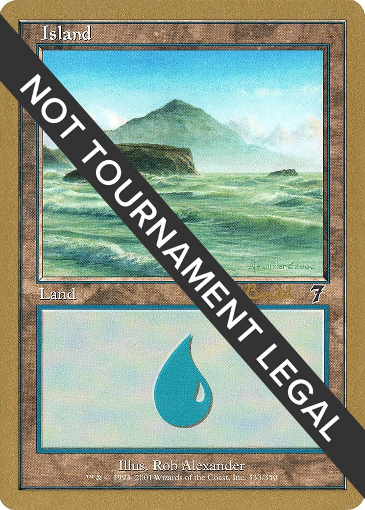 Island (333) - 2001 Alex Borteh (7ED) (World Championship Decks)