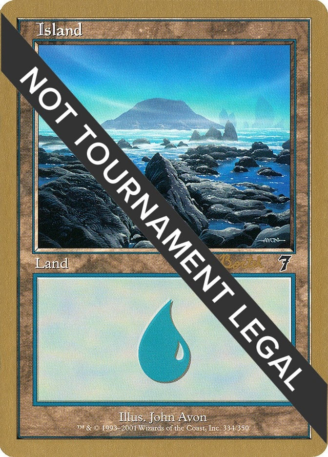 Island (334) - 2001 Antoine Ruel (7ED) (World Championship Decks)