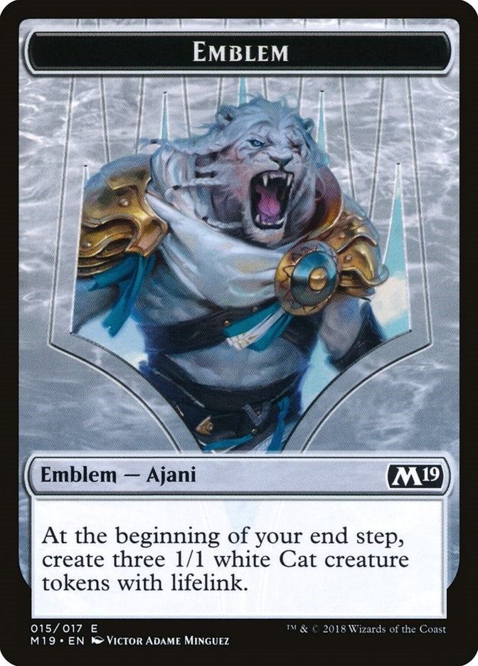 Emblem - Ajani, Adversary of Tyrants (15) (Core Set 2019)