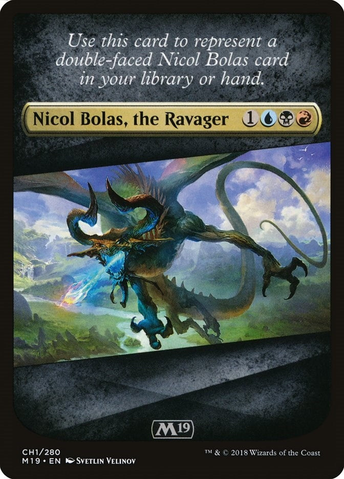 Checklist Card - Core Set 2019 (Nicol Bolas, the Ravager) (CH1) (Core Set 2019)