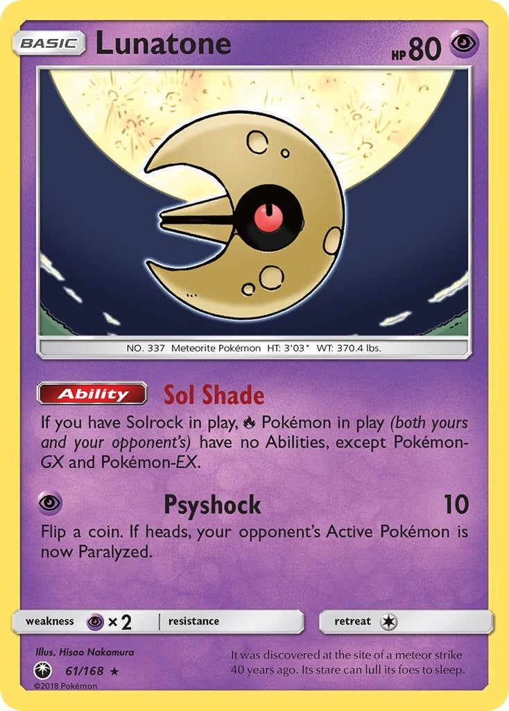 Image for Lunatone (61/168) (SM - Celestial Storm) - Pokemon