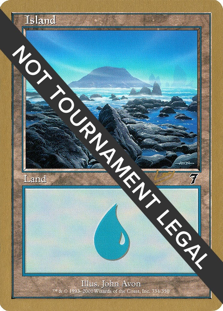 Island (334) - 2002 Raphael Levy (7ED) (World Championship Decks)