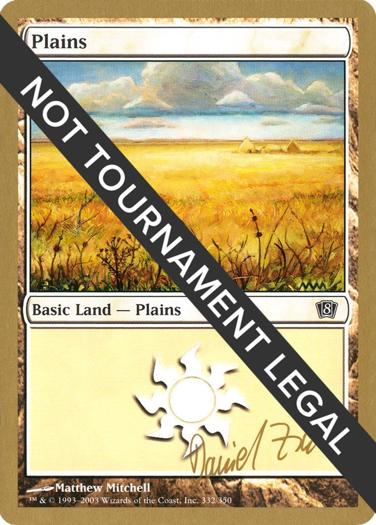 Plains (332) - 2003 Daniel Zink (8ED) (World Championship Decks)