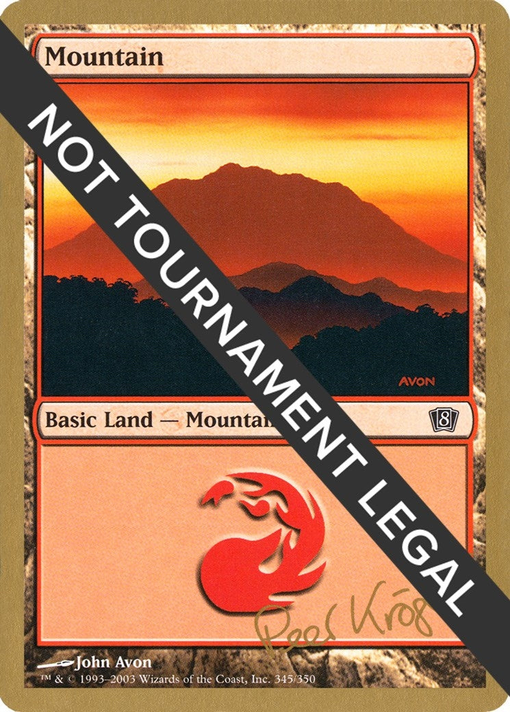 Mountain (345) - 2003 Peer Kroger (8ED) (World Championship Decks)