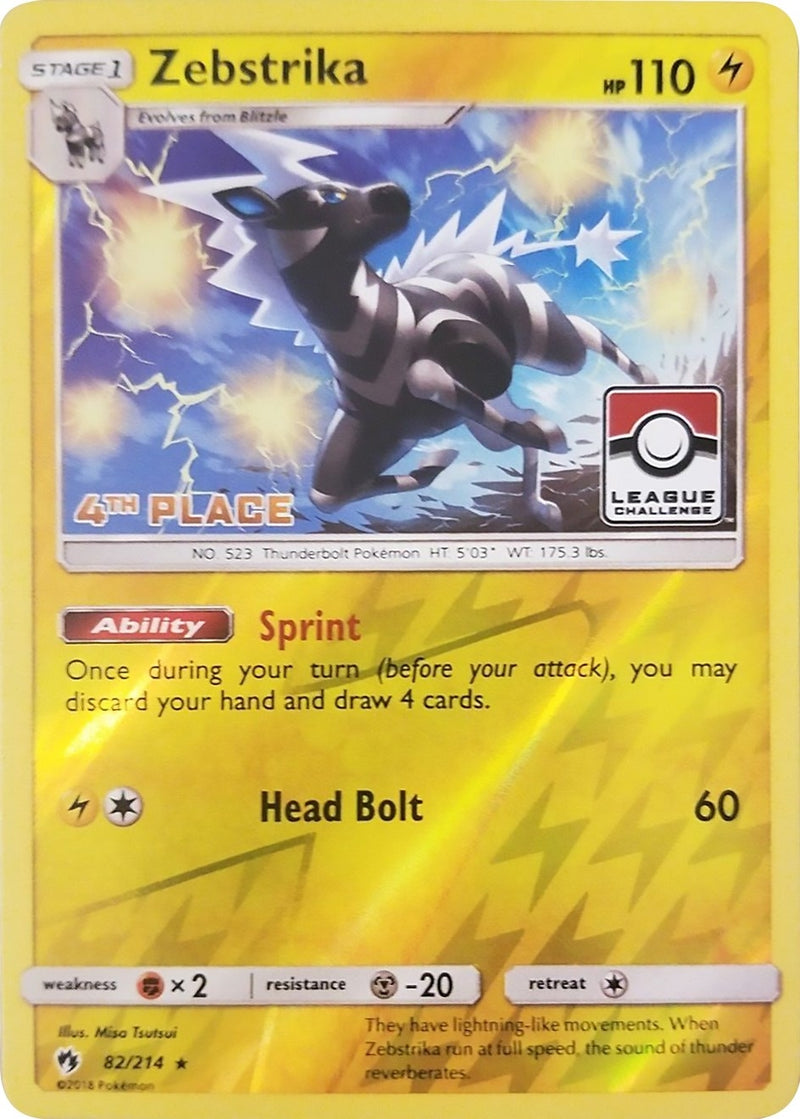 Image for Zebstrika - 82/214 (League Challenge) [4th Place] (082/214) (League & Championship Cards) - Pokemon
