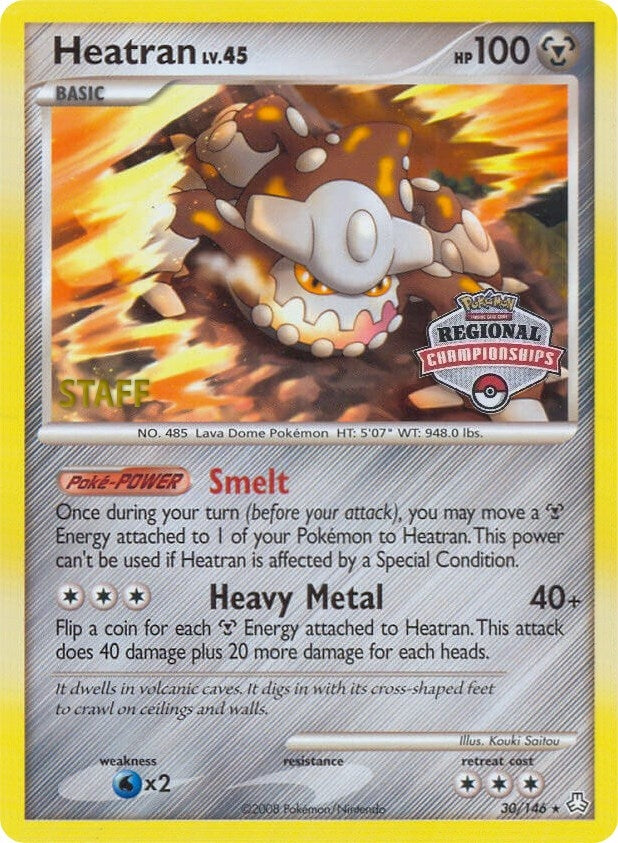 Image for Heatran - 30/146 (Regional Championships) [Staff] (030/146) (League & Championship Cards) - Pokemon