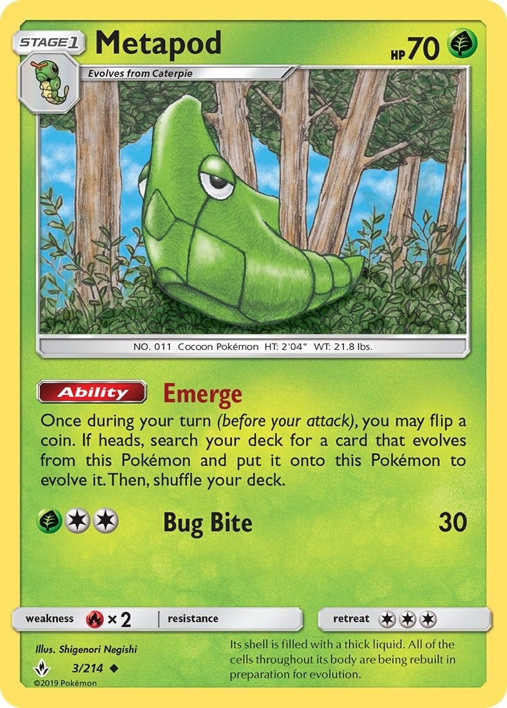 Image for Metapod (3/214) (SM - Unbroken Bonds) - Pokemon