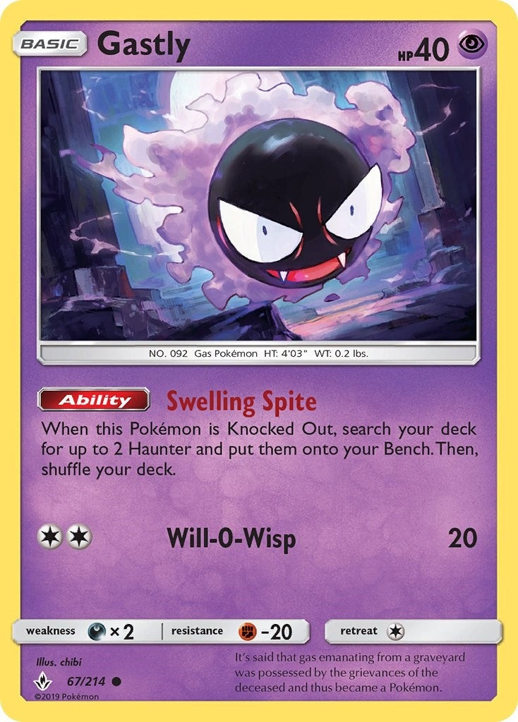 Image for Gastly (67) (67/214) (SM - Unbroken Bonds) - Pokemon