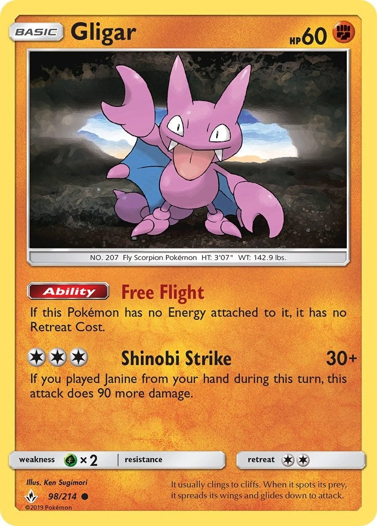 Image for Gligar (98/214) (SM - Unbroken Bonds) - Pokemon