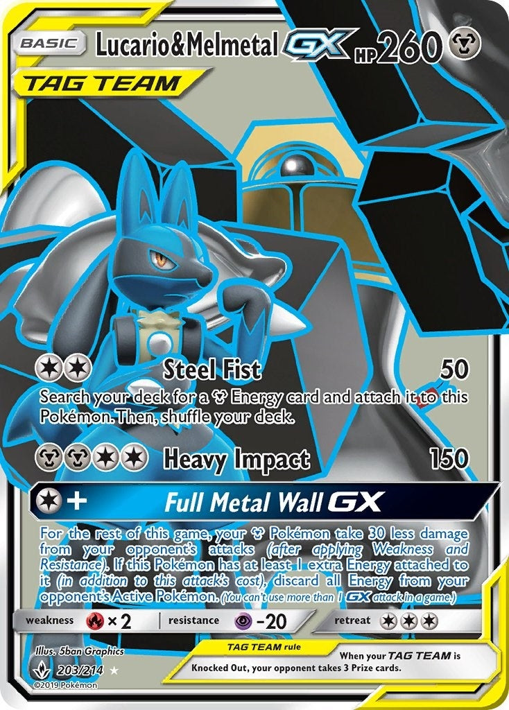Image for Lucario & Melmetal GX (Full Art) (203/214) (SM - Unbroken Bonds) - Pokemon