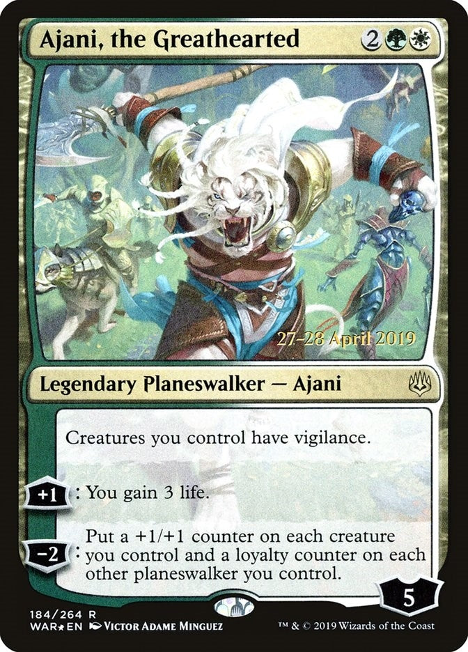 Ajani, the Greathearted (184) (Prerelease Cards)