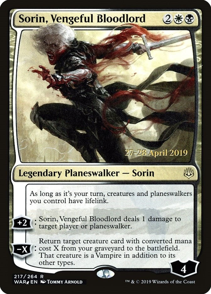 Sorin, Vengeful Bloodlord (217) (Prerelease Cards)