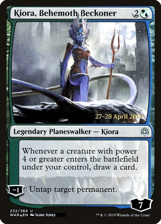 Kiora, Behemoth Beckoner (232) (Prerelease Cards)