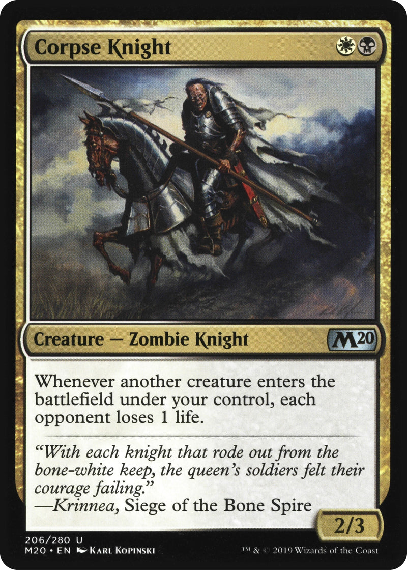 Corpse Knight (2/3 Misprint) (206) (Core Set 2020)