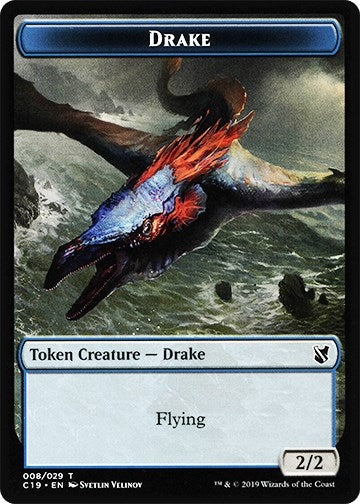 Drake // Human Double-Sided Token (8 // 3) (Commander 2019)