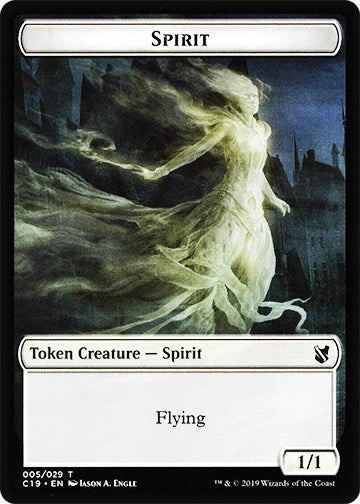 Spirit // Human Double-Sided Token (5 // 3) (Commander 2019)