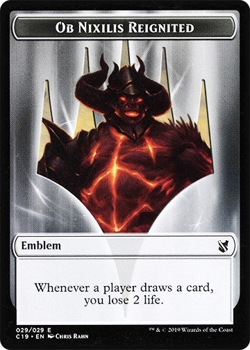 Emblem - Ob Nixilis Reignited // Zombie (010) Double-Sided Token (29 // 10) (Commander 2019)