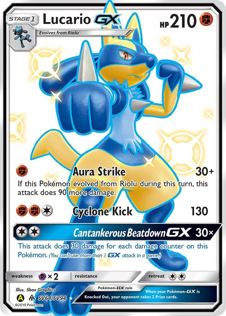 Image for Lucario GX (SV64/SV94) (Hidden Fates: Shiny Vault) - Pokemon