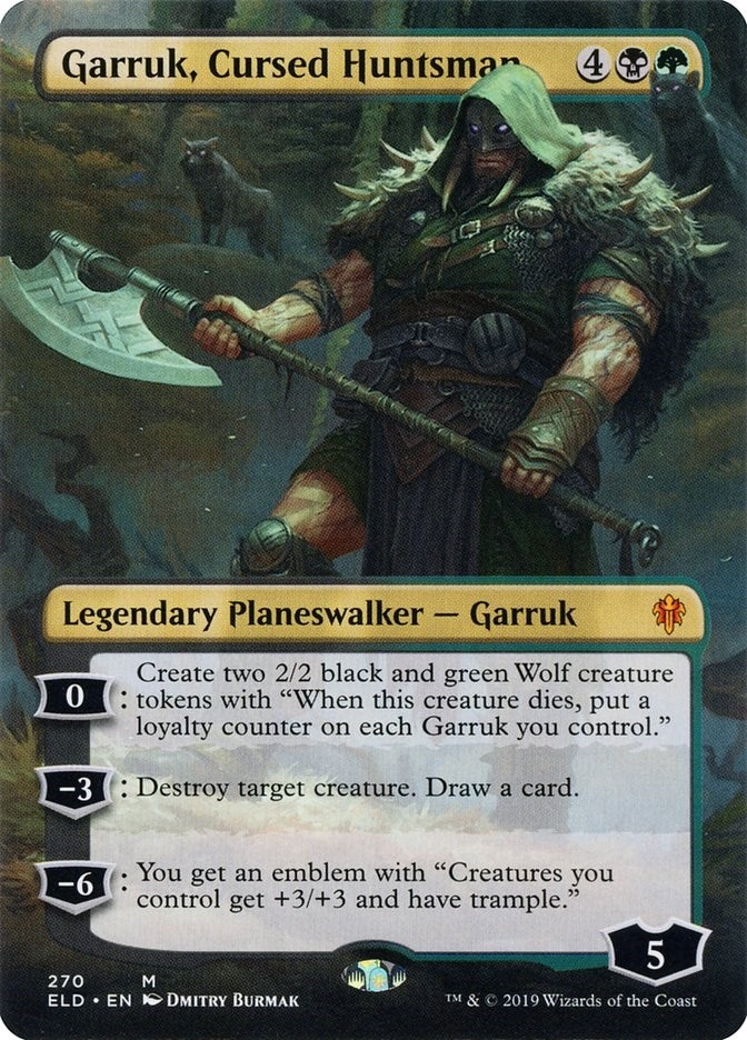 Garruk, Cursed Huntsman (Borderless) (270) (Throne of Eldraine)
