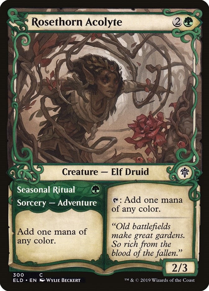 Rosethorn Acolyte (Showcase) (300) (Throne of Eldraine)