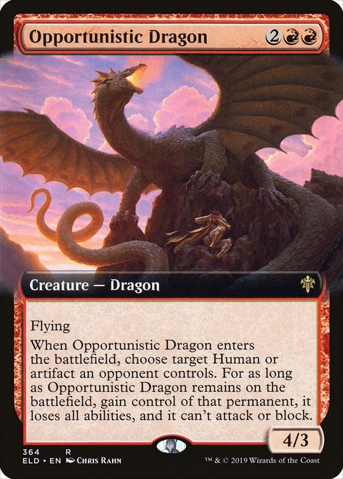 Opportunistic Dragon (Extended Art) (364) (Throne of Eldraine)