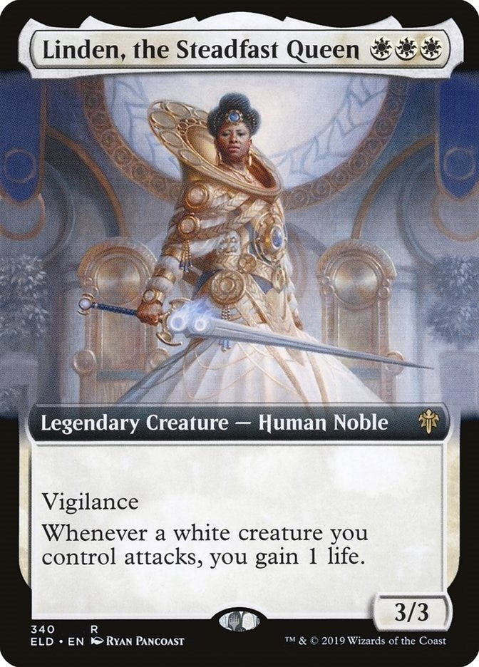 Linden, the Steadfast Queen (Extended Art) (340) (Throne of Eldraine)