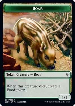 Boar // Food (017) Double-Sided Token (9 // 17) (Throne of Eldraine)