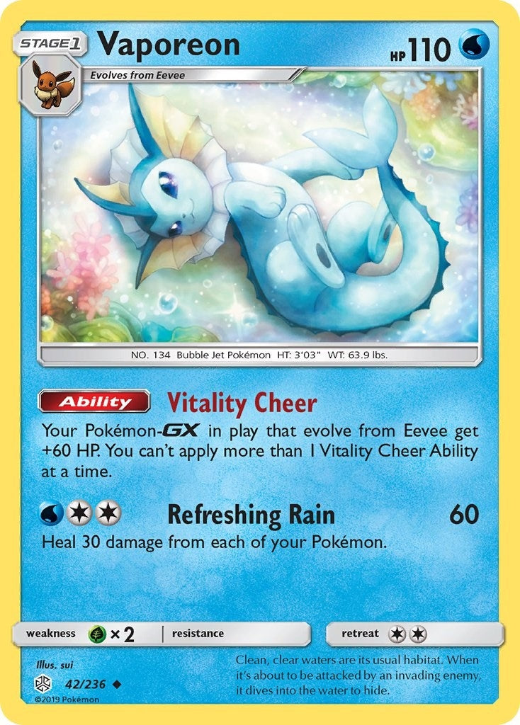 Image for Vaporeon (42/236) (SM - Cosmic Eclipse) - Pokemon