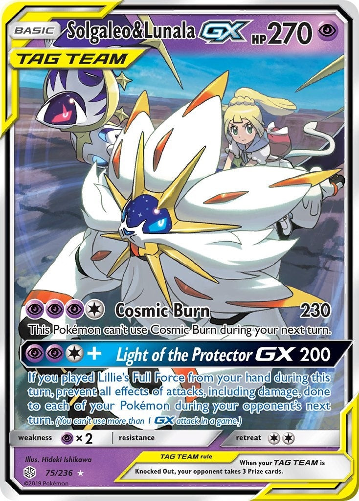 Image for Solgaleo & Lunala GX (75/236) (SM - Cosmic Eclipse) - Pokemon
