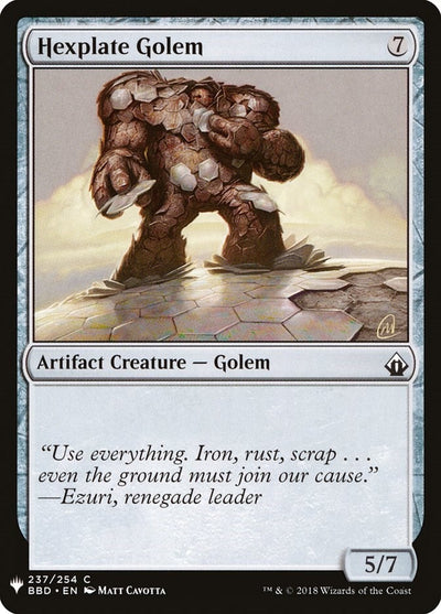 Hexplate Golem (237) (The List Reprints)