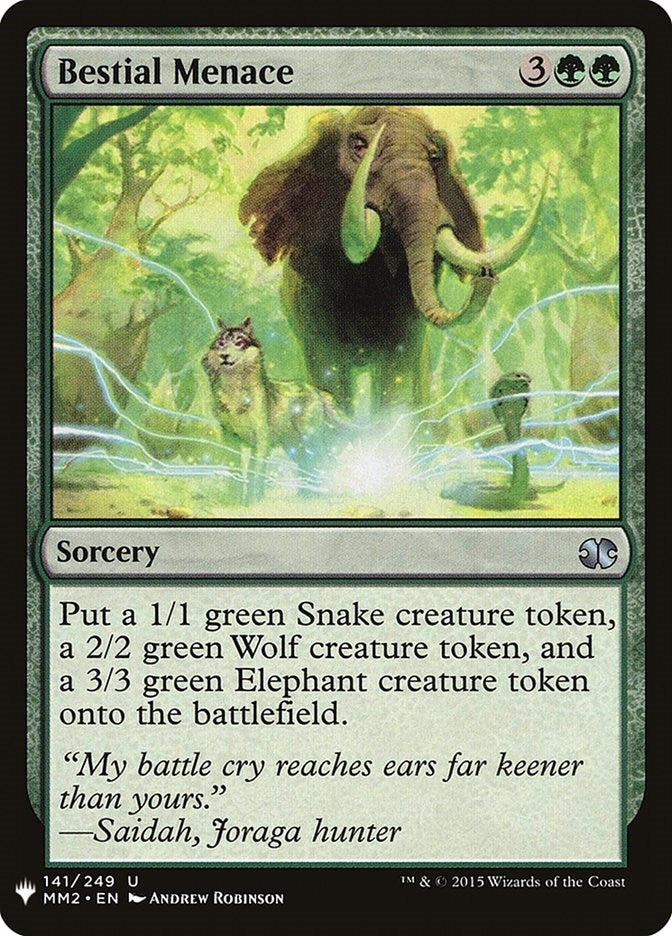 Bestial Menace (141) (The List Reprints)